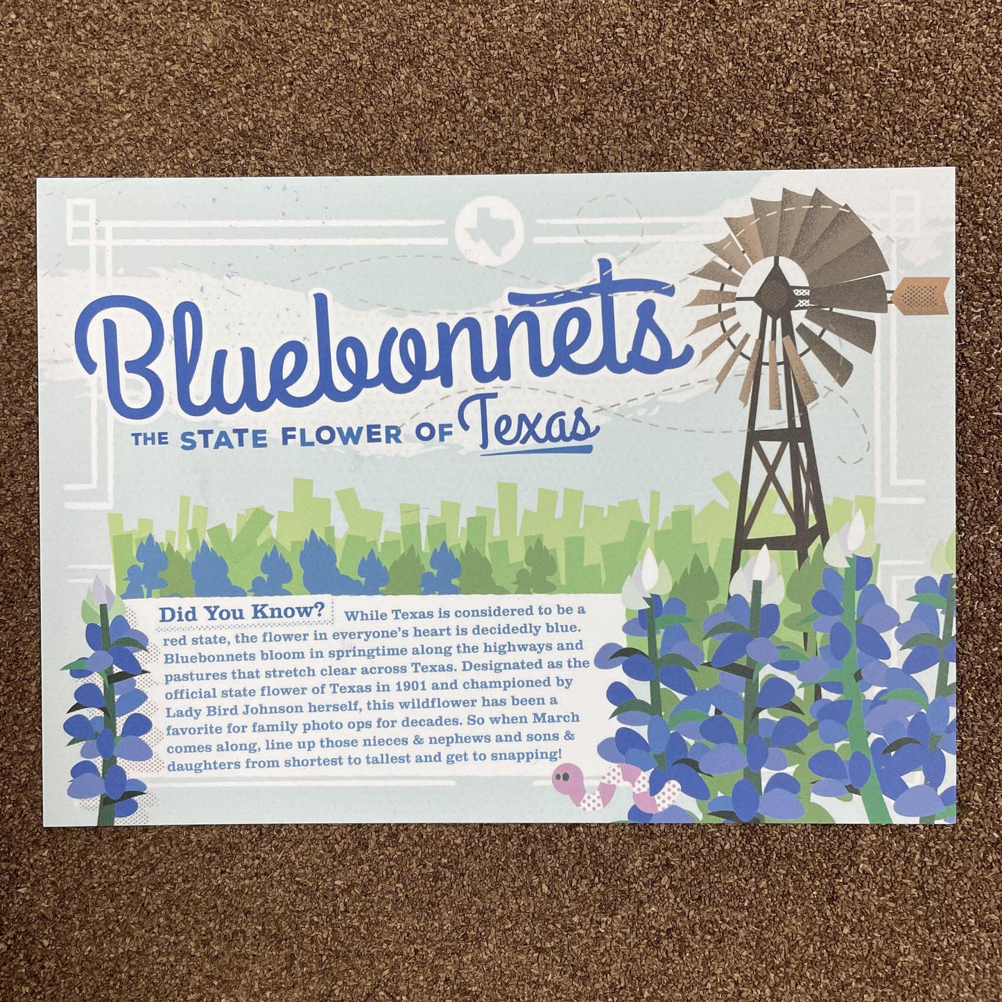 Bluebonnets Postcard - Bryan Spear Studios