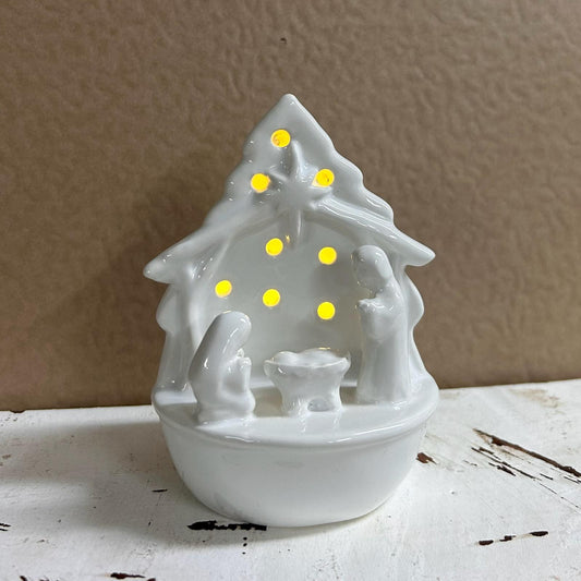 Light Up Nativity Sitter- Christmas Mud Pie