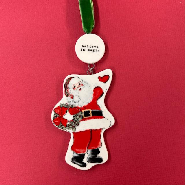 Retro Santa Ornament- Christmas Mud Pie