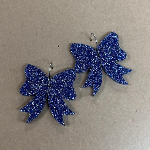 Glitter Bow Earrings- Doohickies