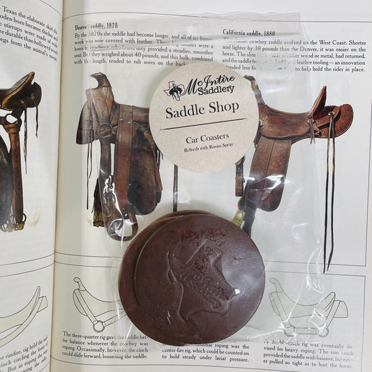 Saddle Shop Car Coasters - McIntire Saddlery