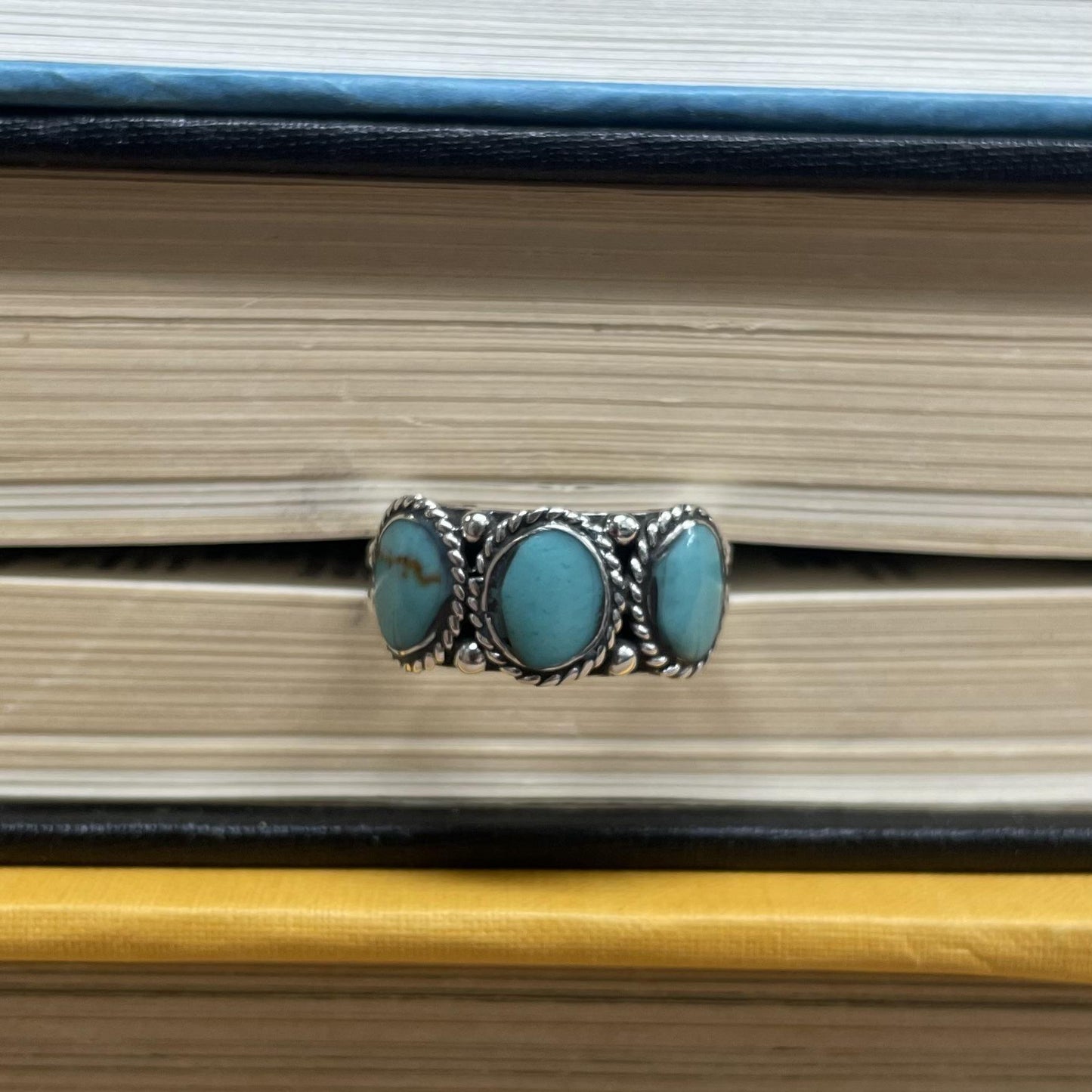 Triple Turquoise Oval Stacker Ring - Boho Sol