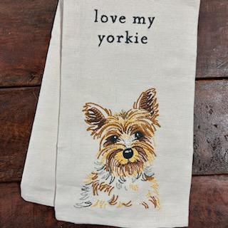 Love My Yorkie Towel- Primitives By Kathy