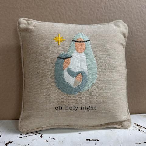 Oh Holy Night Nativity Pillow- Christmas Mud Pie