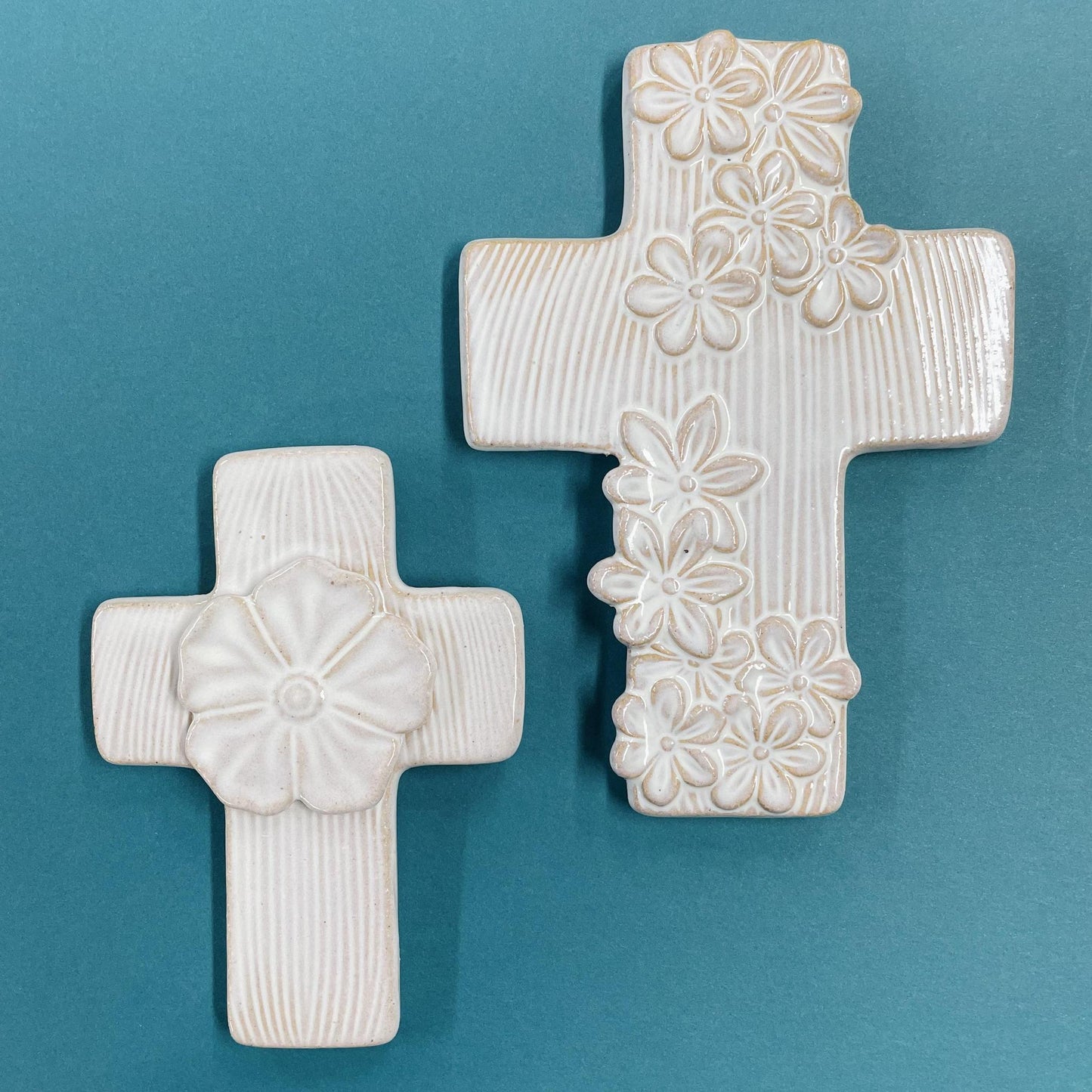 Ceramic Flower Crosses - Mud Pie