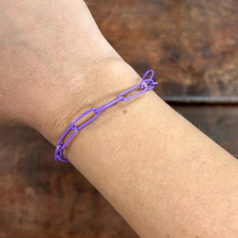 Purple Paperclip Bracelet- Savvy Bling