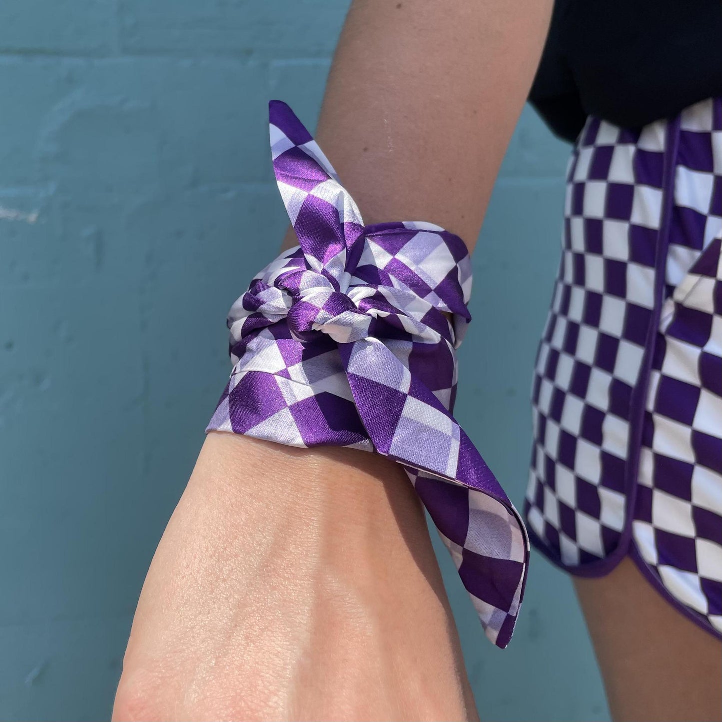 Purple Checkered Rally Ribbon