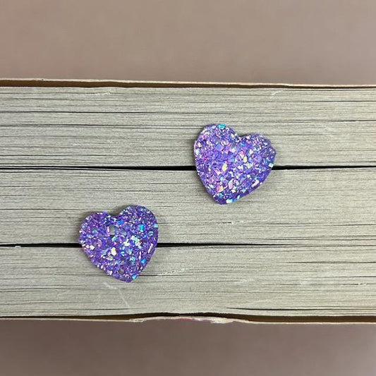 Glitter Heart Stud Earrings- Doohickies