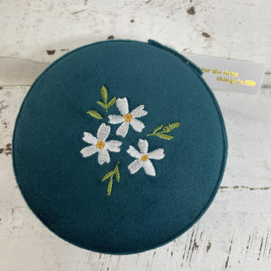 Velvet Flower Jewelry Case - Teal - The Darling Effect